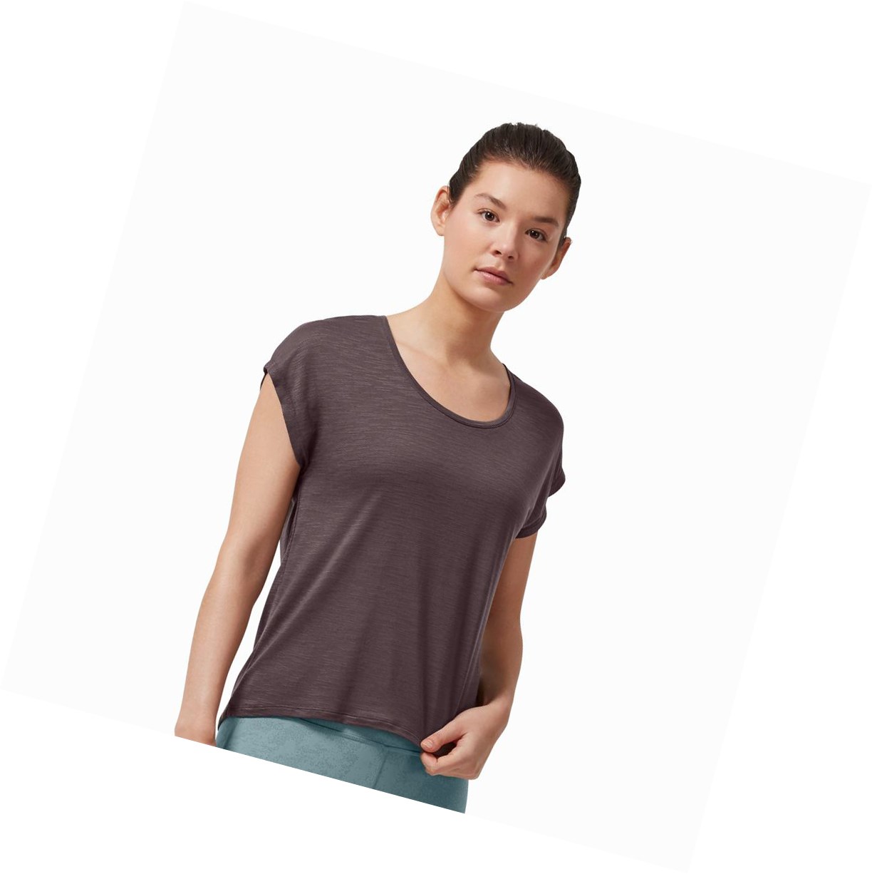 On Active-T Flow T-shirts Damen Bordeaux | 0769-CPXLJ