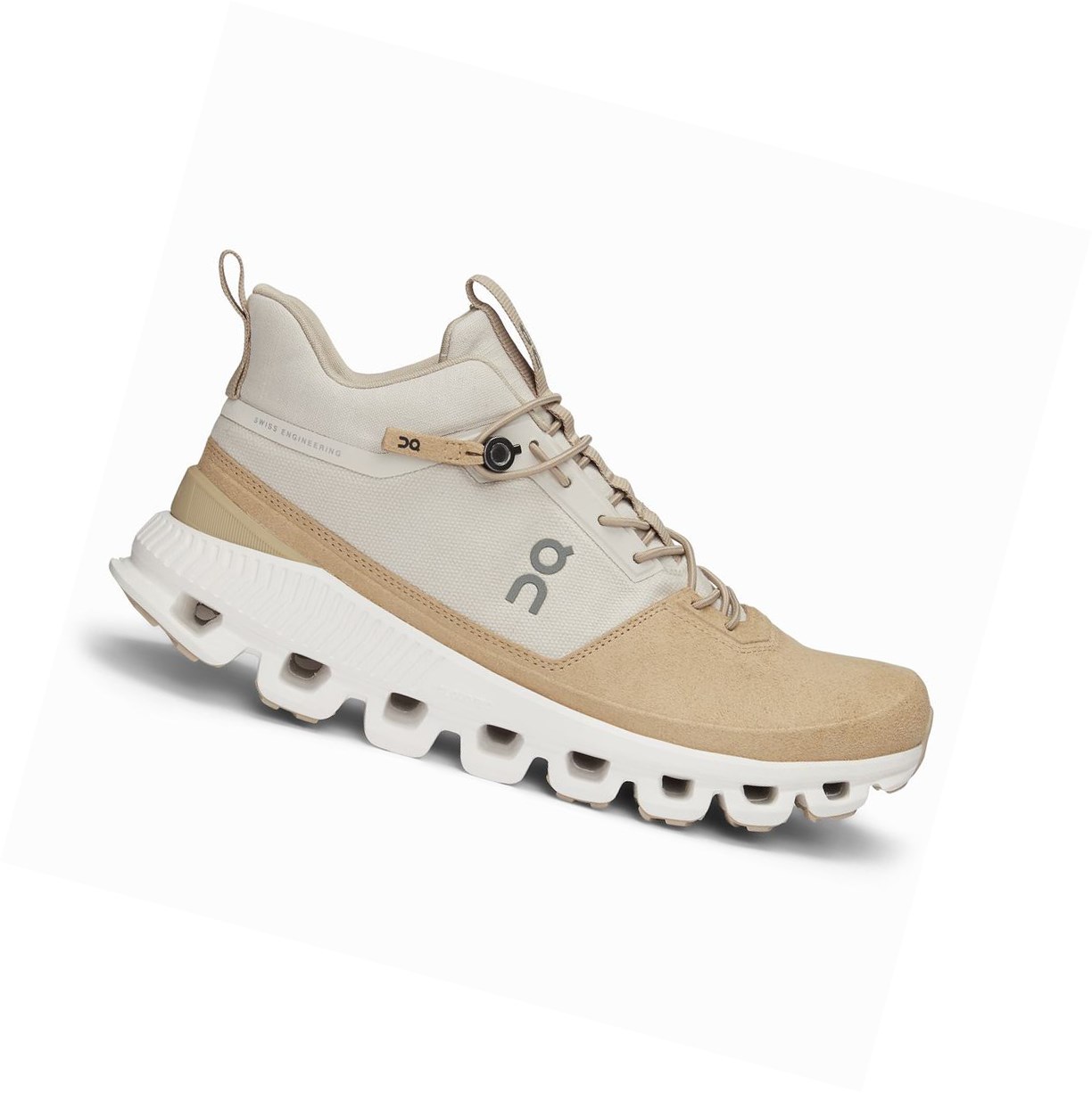 On Cloud Hi Sneakers Damen Beige Braun | 7831-ELSOW