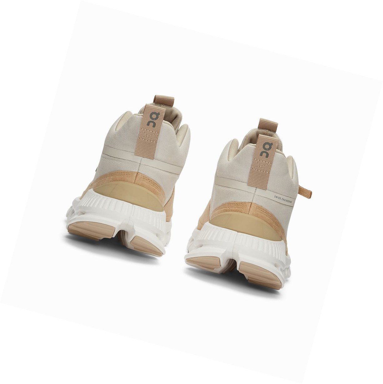 On Cloud Hi Sneakers Damen Beige Braun | 7831-ELSOW