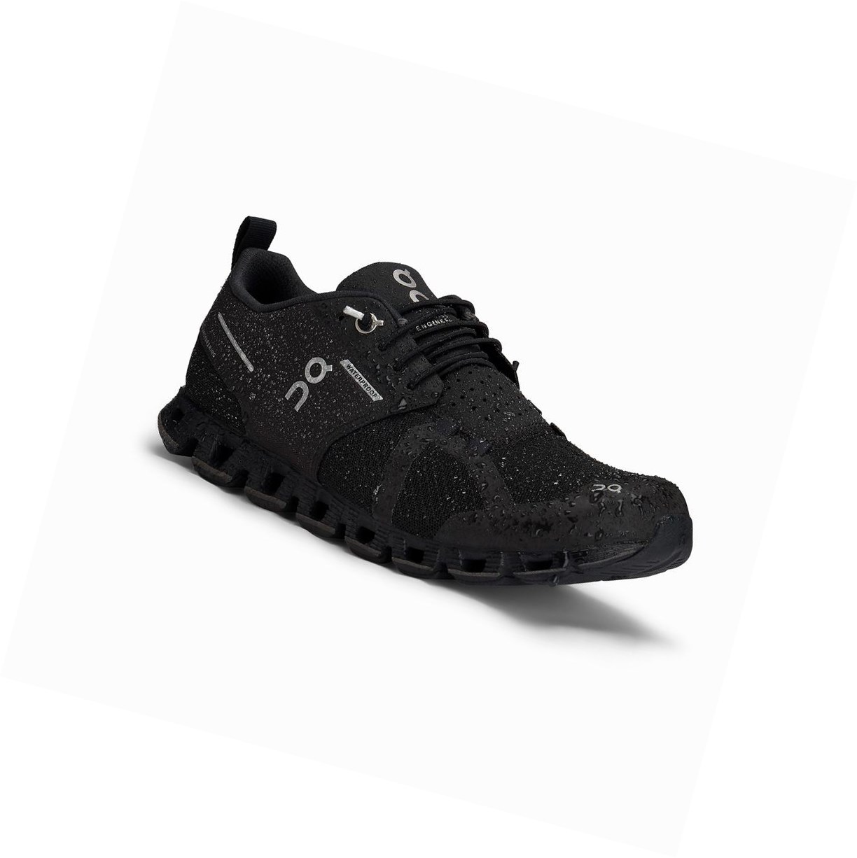 On Cloud Wasserdichte Straßenlaufschuhe Damen Schwarz | 7296-YURSC