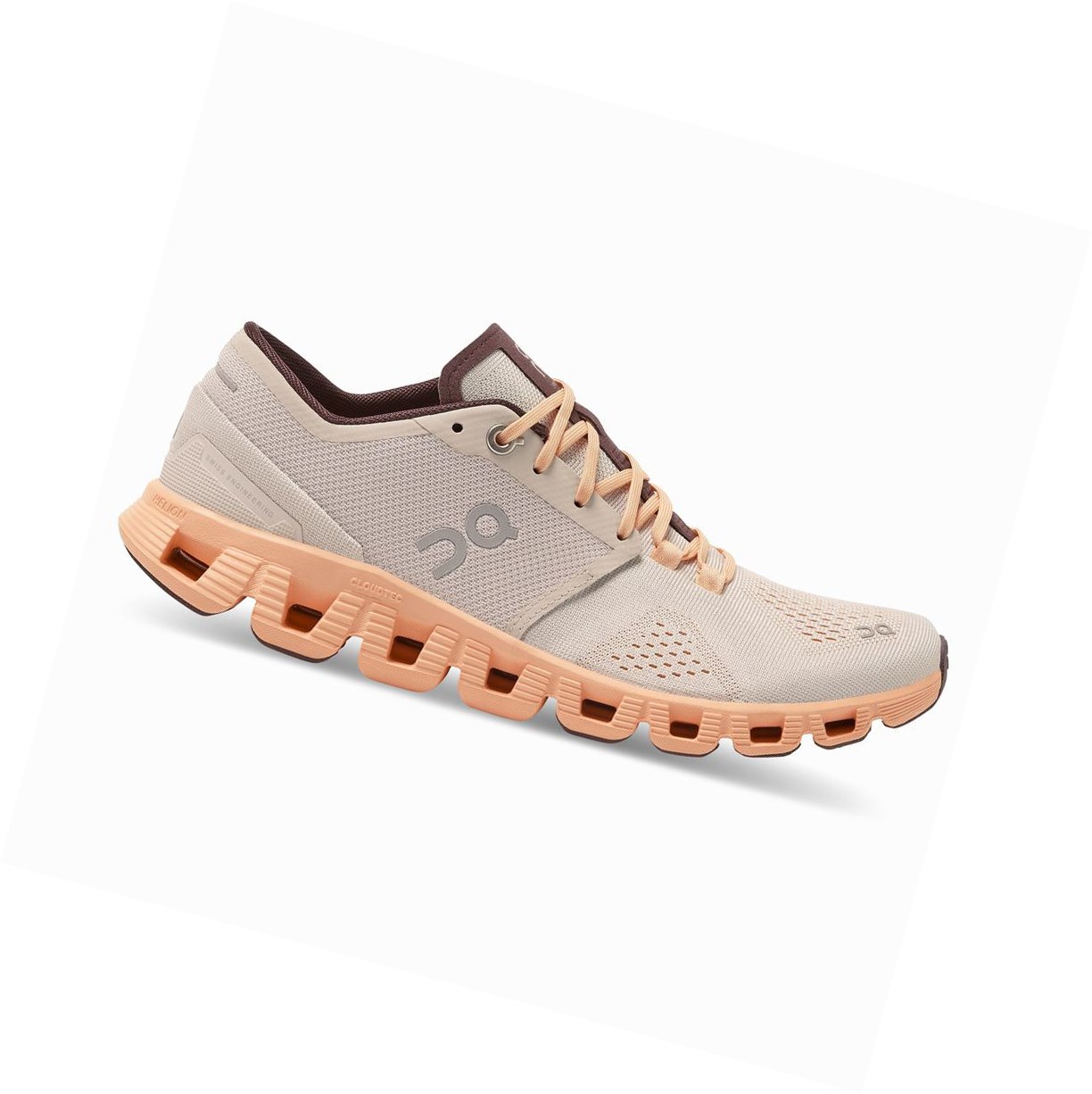 On Cloud X Sportschuhe Damen Silber | 5732-AFRNG