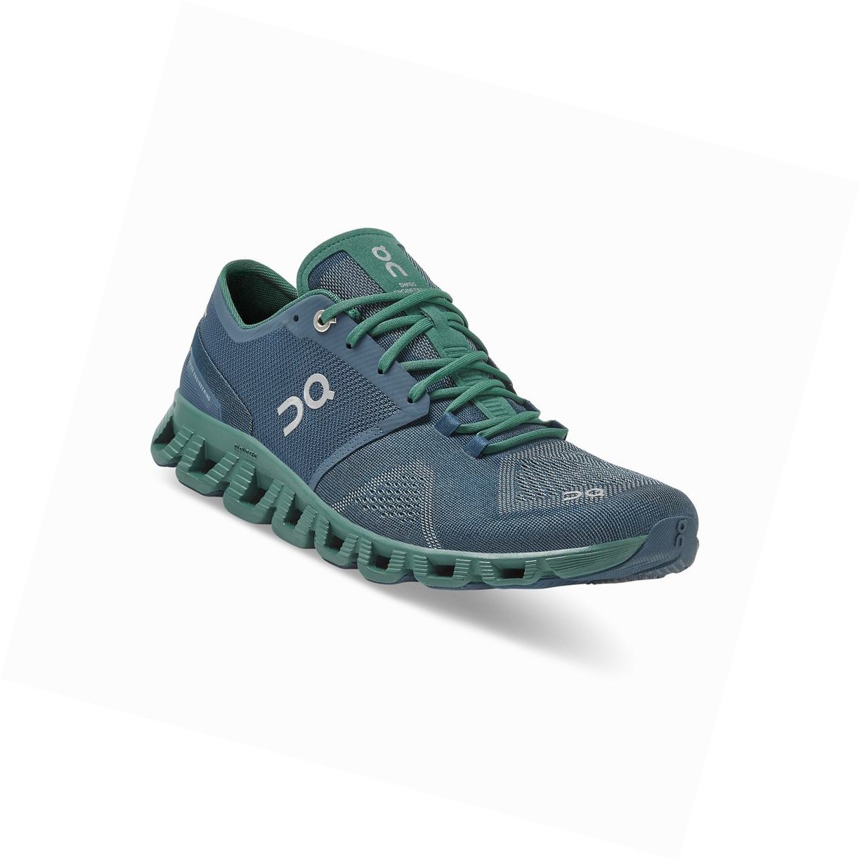 On Cloud X Sportschuhe Herren Grün Dunkelblau | 7904-DRCSM