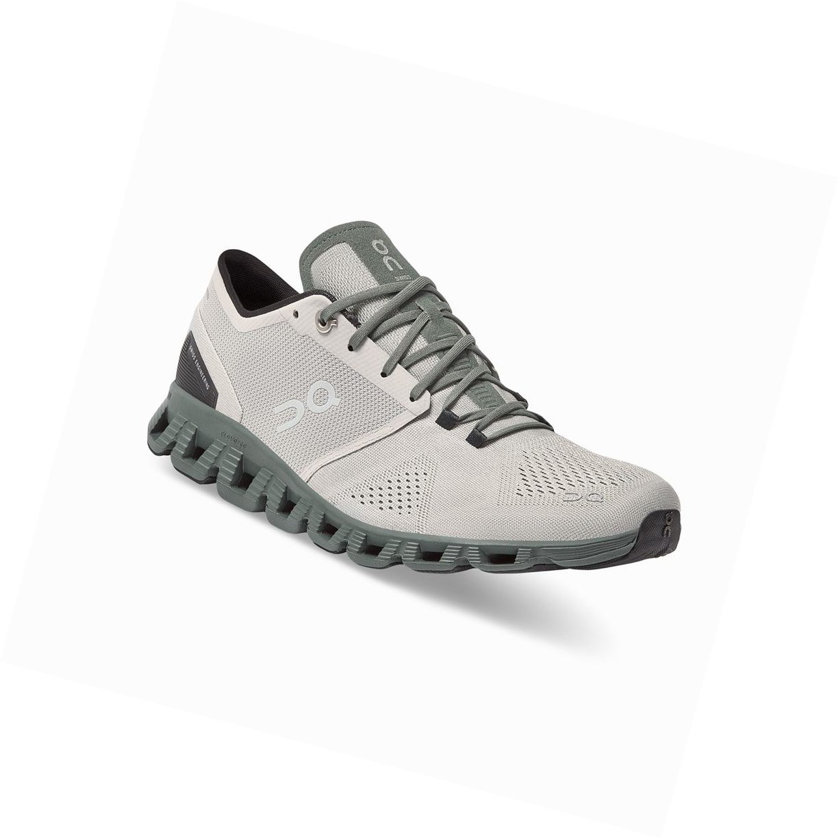 On Cloud X Sportschuhe Herren Khaki Olivgrün | 3857-MYCFI