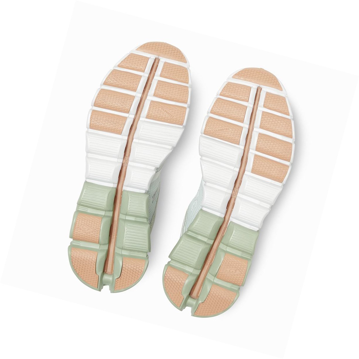 On Cloudflow Straßenlaufschuhe Damen Beige Weiß | 9540-QPDLC