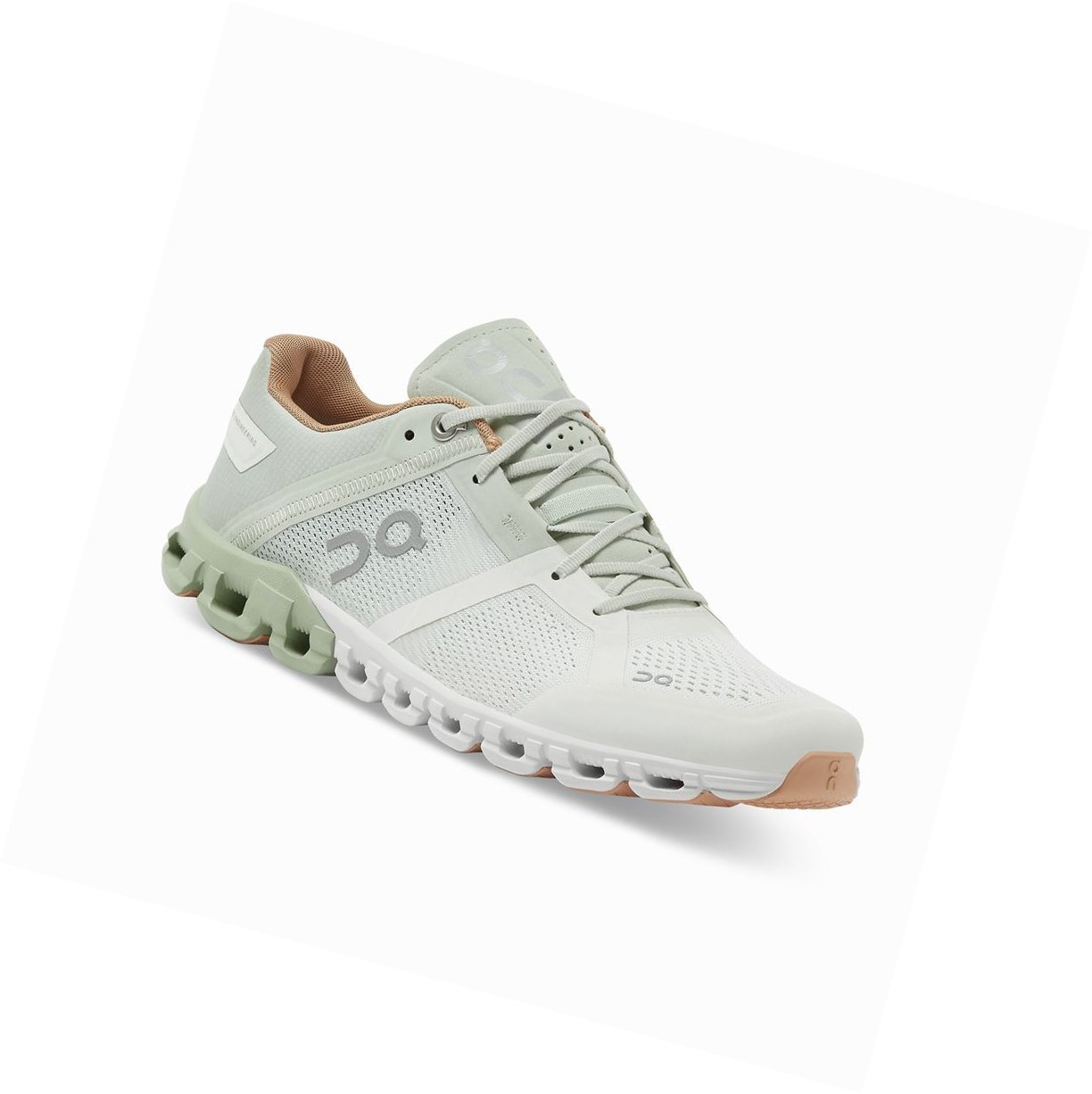 On Cloudflow Straßenlaufschuhe Damen Beige Weiß | 9540-QPDLC