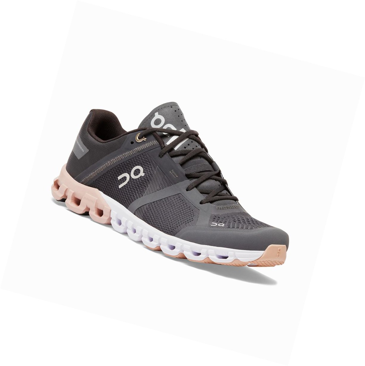 On Cloudflow Straßenlaufschuhe Damen Schwarz Rosa | 0135-SZNXC