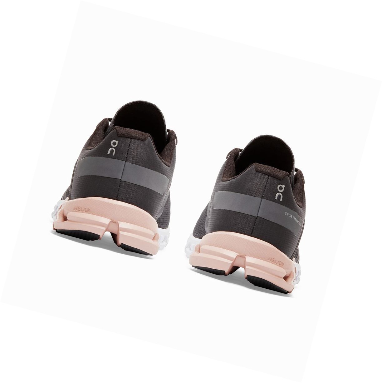 On Cloudflow Straßenlaufschuhe Damen Schwarz Rosa | 0135-SZNXC