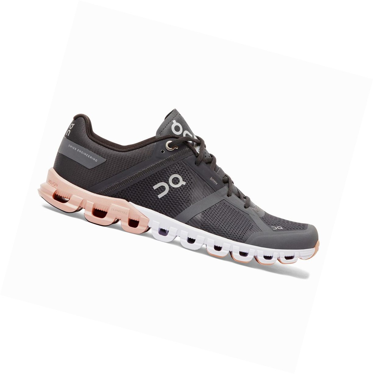 On Cloudflow Straßenlaufschuhe Damen Schwarz Rosa | 0135-SZNXC