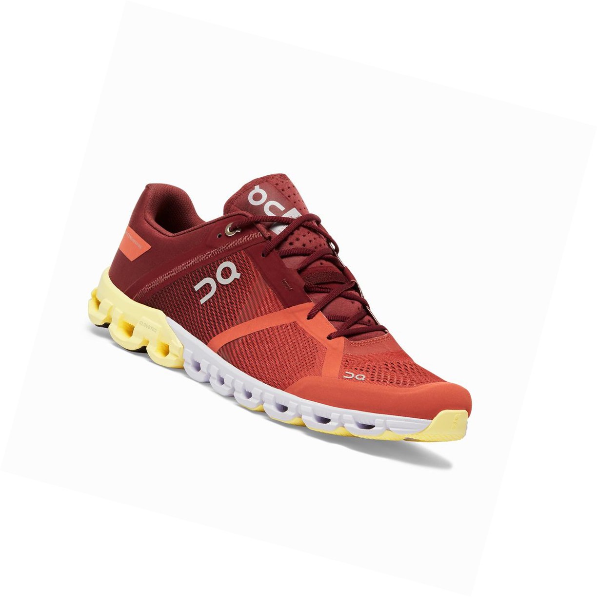 On Cloudflow Straßenlaufschuhe Herren Rot Hellgrün | 9602-ILHYT