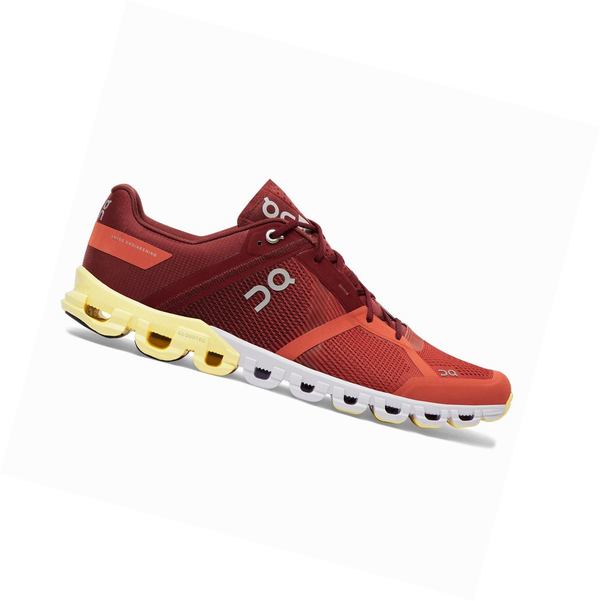 On Cloudflow Straßenlaufschuhe Herren Rot Hellgrün | 9602-ILHYT