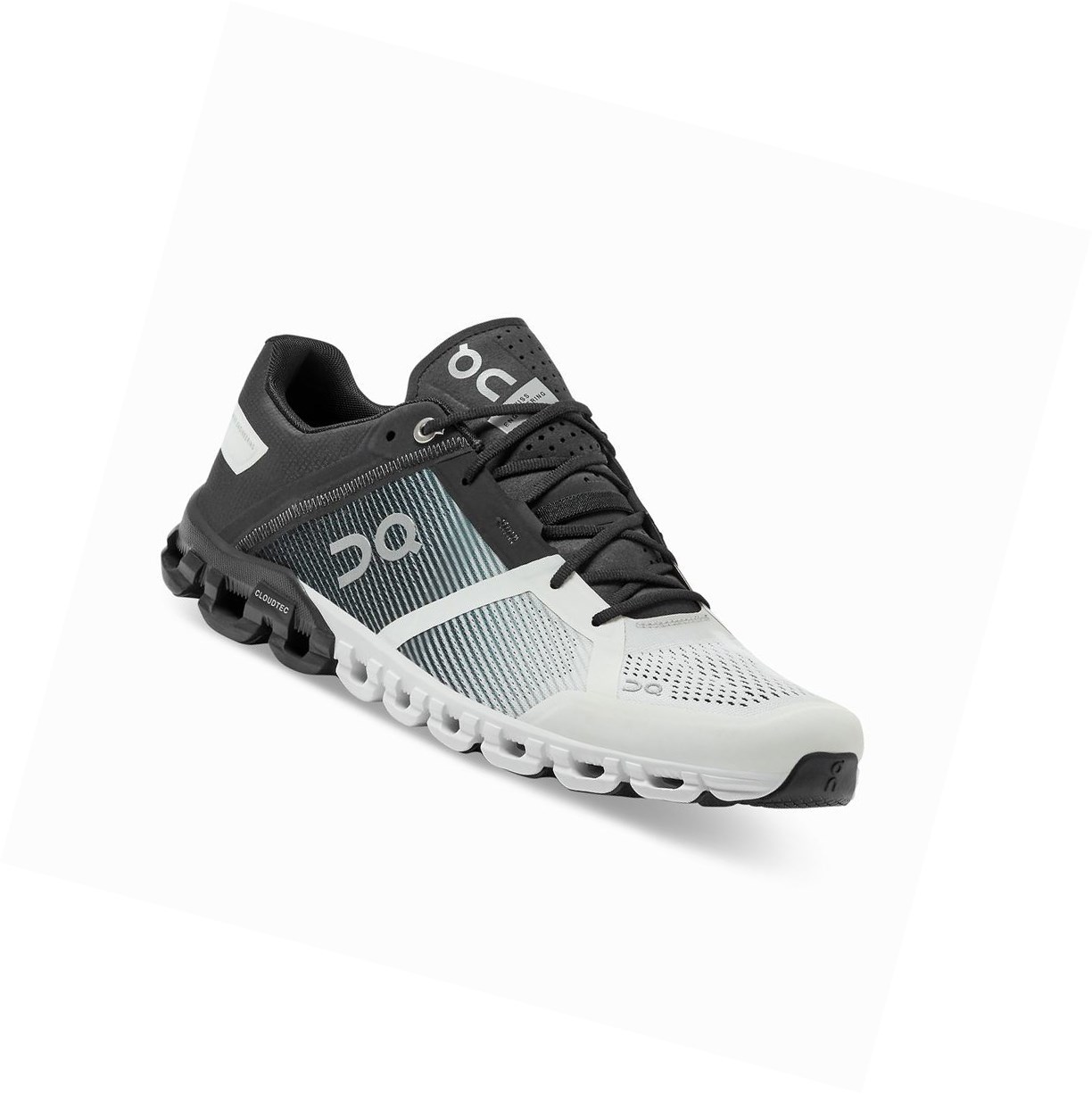 On Cloudflow Straßenlaufschuhe Herren Schwarz Weiß | 3605-BAQPO