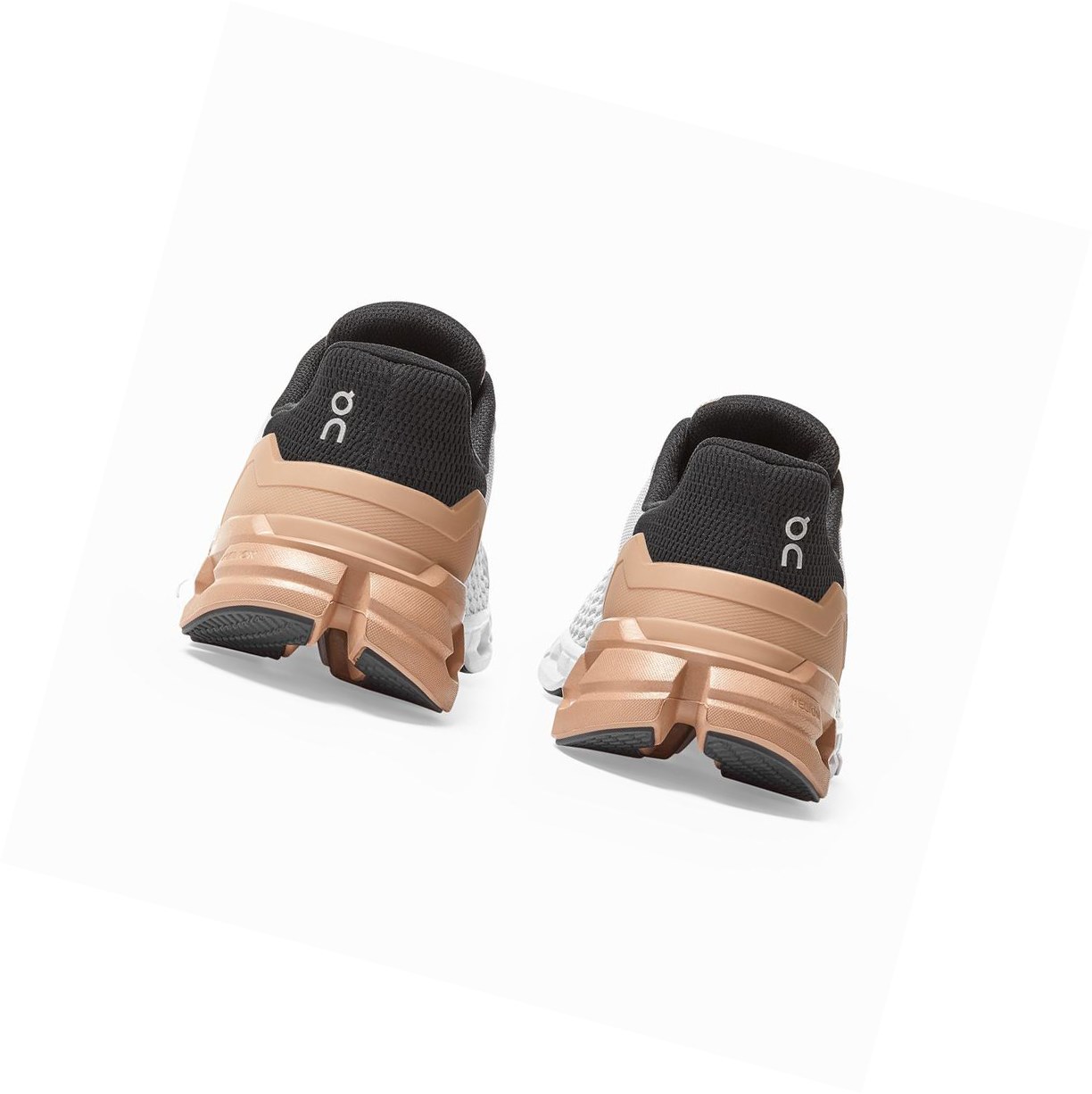 On Cloudflyer Straßenlaufschuhe Damen Weiß Braun Rosa | 5147-OSDAL