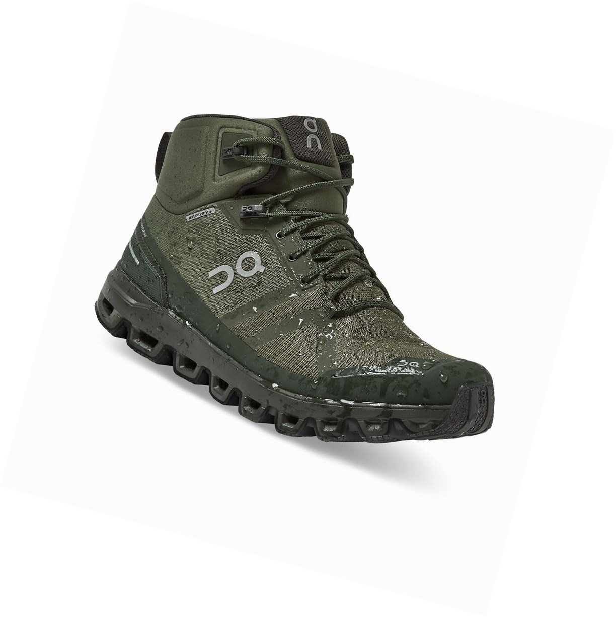 On Cloudrock Wasserdichte Wanderschuhe Herren Olivgrün | 8614-HZOQM