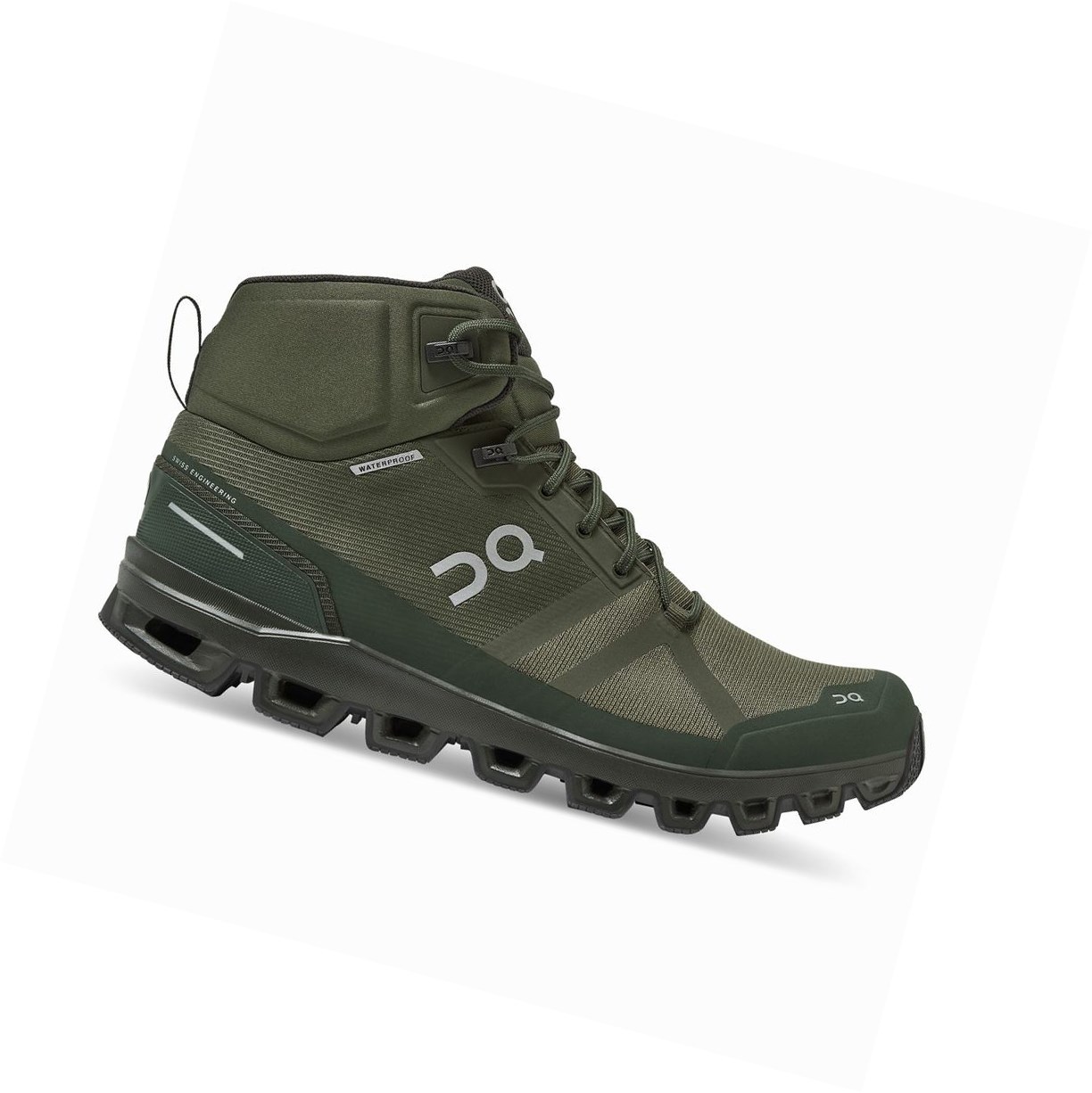 On Cloudrock Wasserdichte Wanderschuhe Herren Olivgrün | 8614-HZOQM