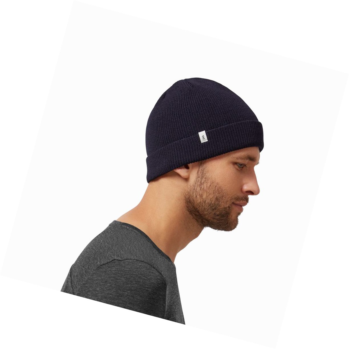 On Merino Beanie Hüte Herren Navy | 7136-SEJVC