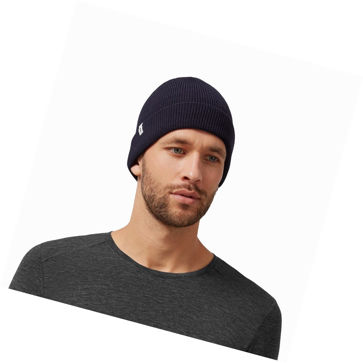 On Merino Beanie Hüte Herren Navy | 7136-SEJVC