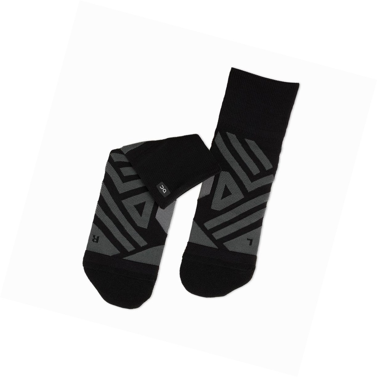 On Mid Laufsocken Herren Schwarz Grau | 0539-YNQAL