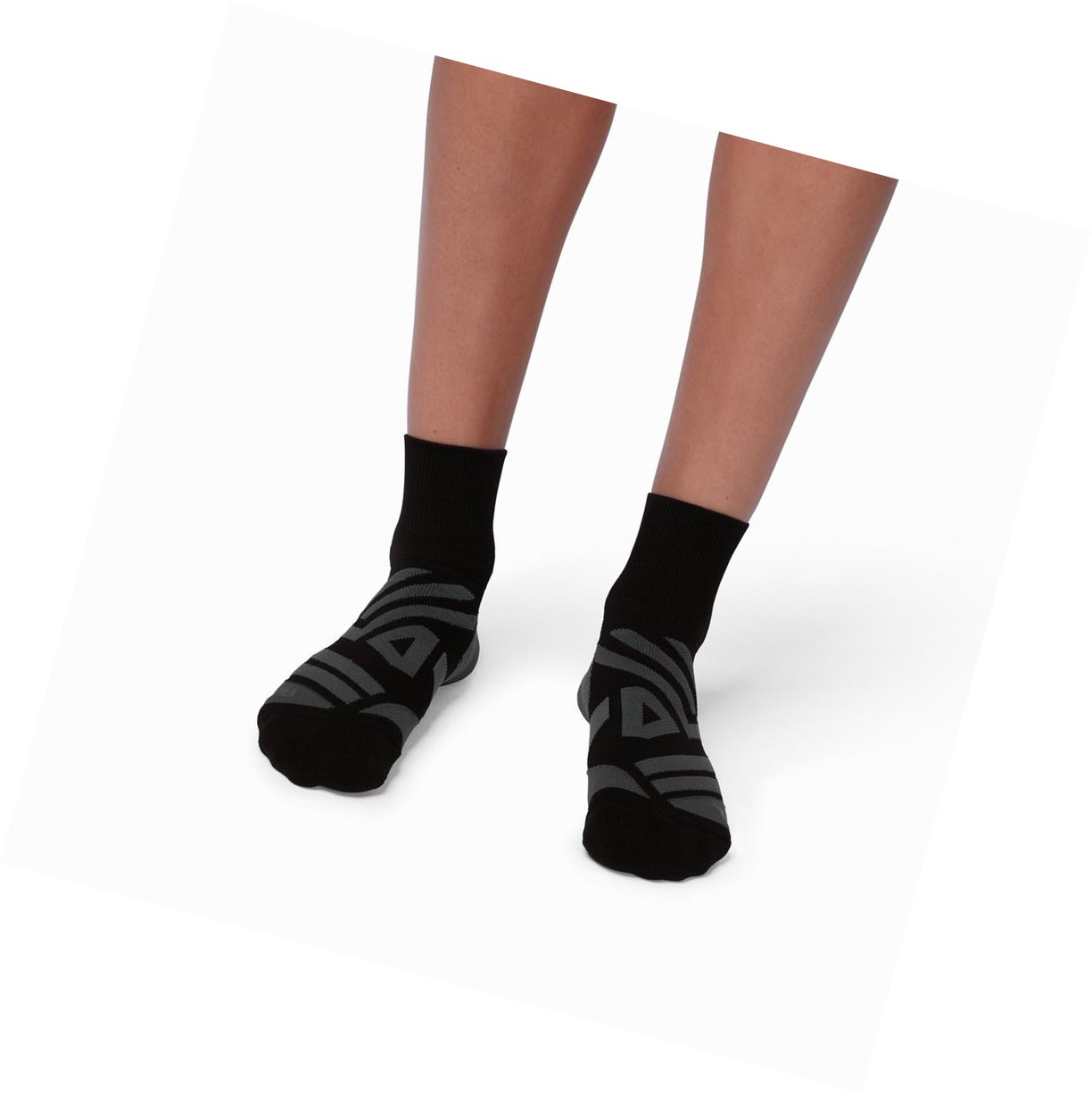 On Mid Laufsocken Herren Schwarz Grau | 0539-YNQAL