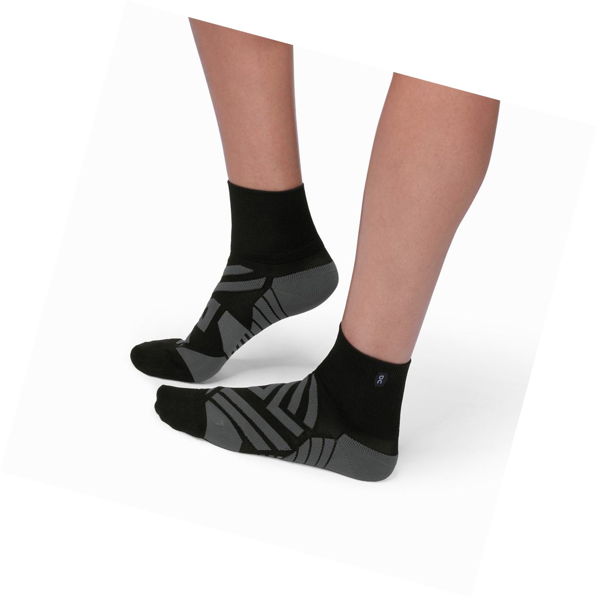 On Mid Laufsocken Herren Schwarz Grau | 0539-YNQAL