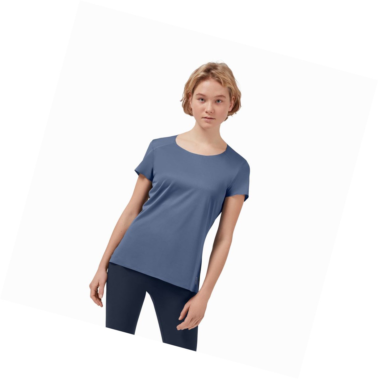 On Performance Long-T T-shirts Damen Blau Schwarz | 8170-ITVDU