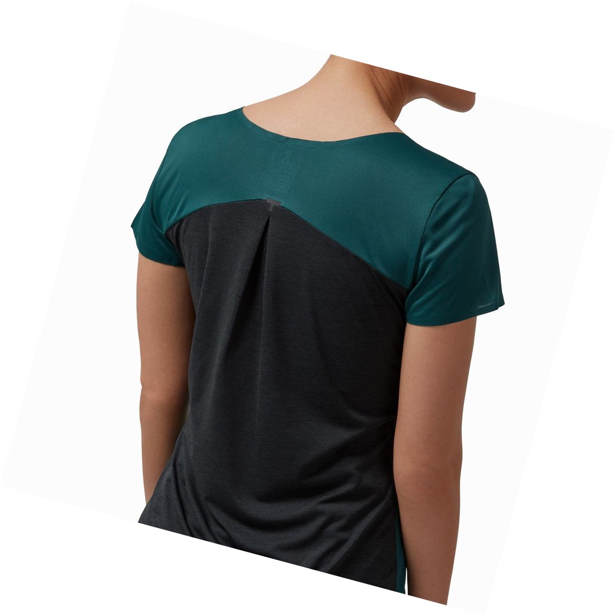 On Performance Long-T T-shirts Damen Grün Schwarz | 3756-WVSJM