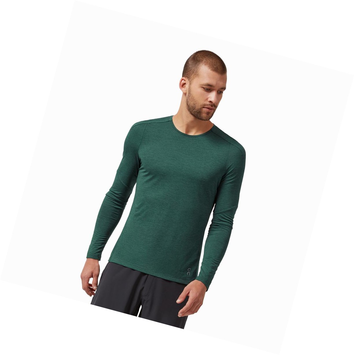 On Performance Long-T T-shirts Herren Grün | 5639-EYDXU