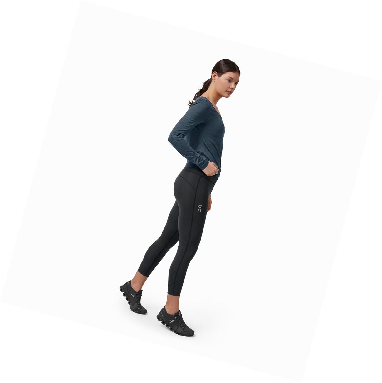 On Tights 7/8 Running Leggings Damen Schwarz | 1078-AEYJR