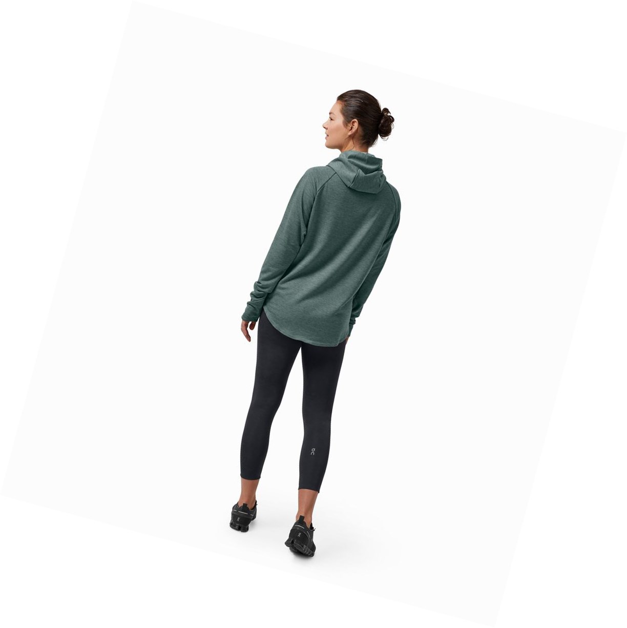 On Turn & Lauf Hoodie Damen Grün | 3154-JUWNC