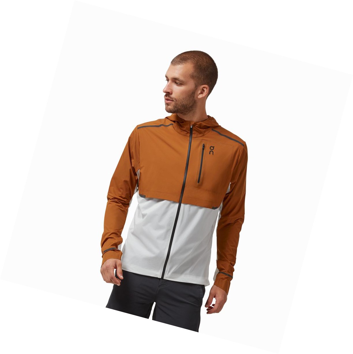 On Weather Jacke Herren Braun Weiß | 8961-SYCMF