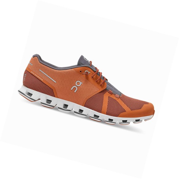 On Cloud Straßenlaufschuhe Herren Braun Orange | 5907-ARVQS