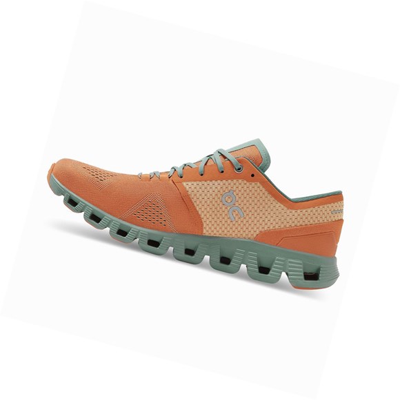 On Cloud X Sportschuhe Herren Orange | 4762-LVFIH