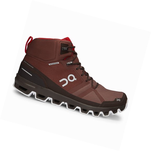 On Cloudrock Wasserdichte Wanderschuhe Herren Rot | 9210-WTFRO