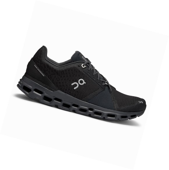 On Cloudstratus Straßenlaufschuhe Herren Schwarz Grau | 9103-VEDHG