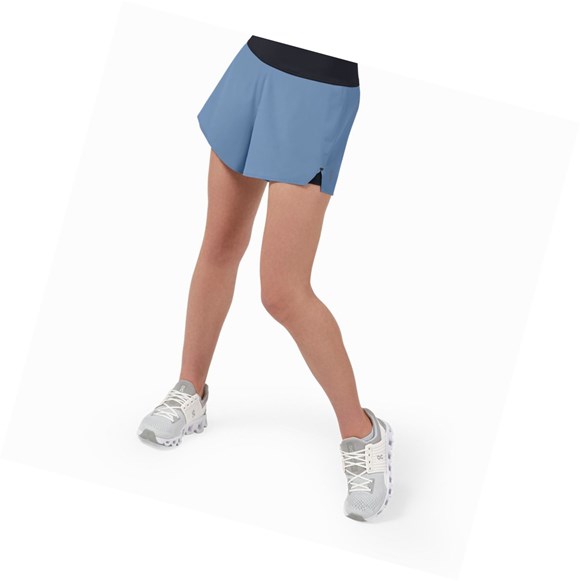 On Lauf Laufshorts Damen Blau Schwarz | 4870-SGWEZ