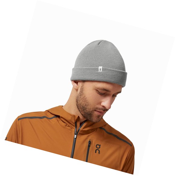 On Merino Beanie Hüte Herren Grau | 6092-YCOML