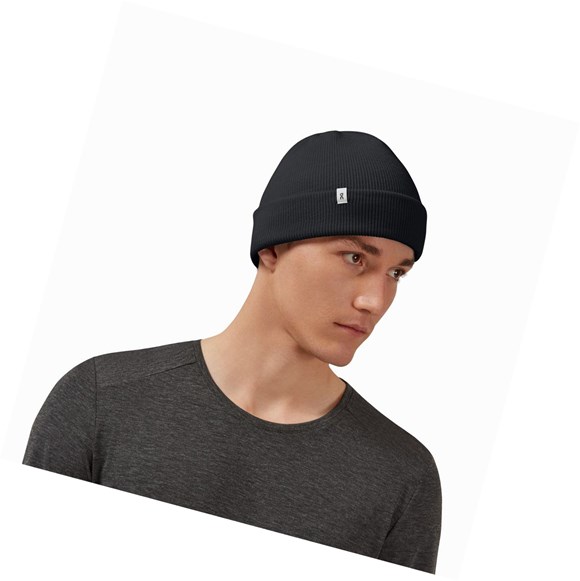 On Merino Beanie Hüte Herren Schwarz | 2908-VXTHF