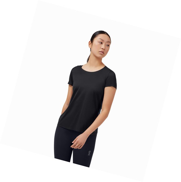 On Performance Long-T T-shirts Damen Schwarz | 1340-RKTMS