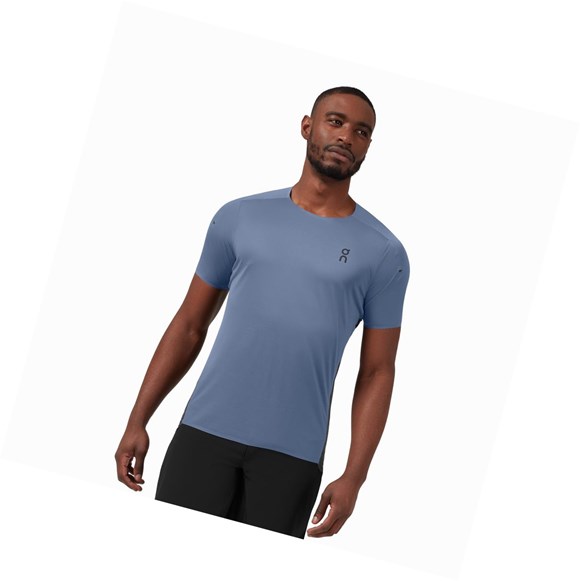 On Performance Long-T T-shirts Herren Königsblau Schwarz | 4613-YPFEM