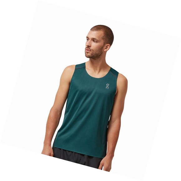 On Tank-T Muskelshirt Herren Grün Schwarz | 1728-UOTHZ